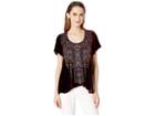 Johnny Was Cleo Velvet Flutter Sleeve Top (dark Spice) Women's Clothing