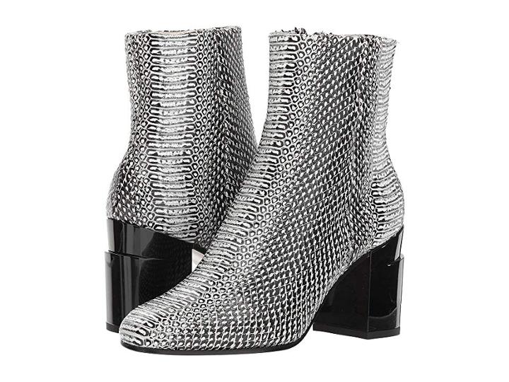 Clergerie Keyla (black/white Leather Embossed Snake Print) Women's Boots