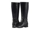 Trotters Liberty Wide Calf (black Burnished Leather/embossed Anaconda) Women's Boots