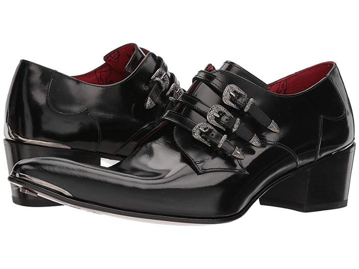 Jeffery-west Three Punk Western Buckle's Monk Shoe (college Black) Men's Shoes