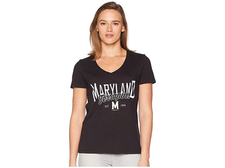 Champion College Maryland Terrapins University V-neck Tee (black) Women's T Shirt