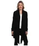 Allen Allen Slub Sweater Mesh Long Sleeve Two-pocket Open Cardigan (black) Women's Sweater