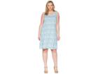 Extra Fresh By Fresh Produce Plus Size Mosaic Shells Square Neck Dress (white) Women's Dress