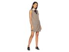 Cece Long Sleeve Feminine Glen Plaid Collared Dress (sesame) Women's Dress