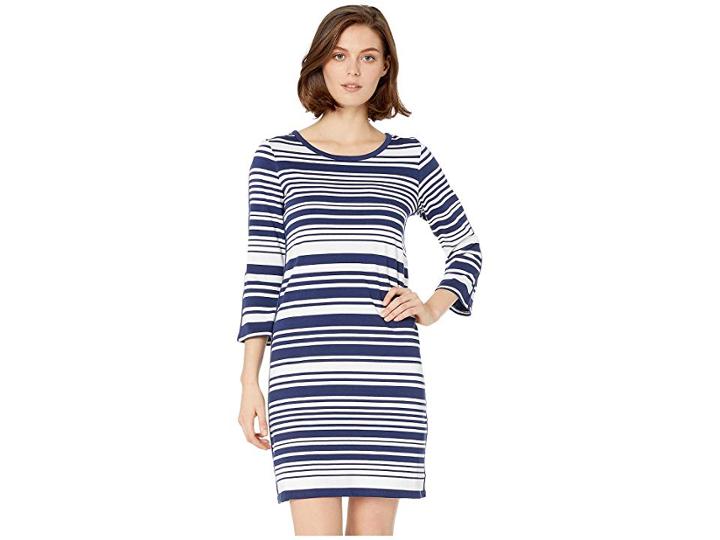 Tommy Bahama Knotty Stripe Shift Dress (island Navy) Women's Dress