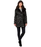 Via Spiga Kate Middleton Down Coat W/ Faux Fur (black) Women's Coat