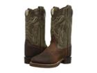 Old West Kids Boots Broad Round Toe (toddler/little Kid) (brown) Cowboy Boots