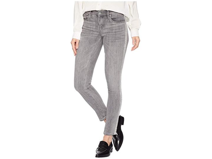 Blank Nyc The Reade Skinny Crop With Crystal Details In Skyscraper (skyscraper) Women's Jeans