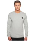 Converse Star Chevron Wordmark Long Sleeve Tee (vintage Grey Heather) Men's T Shirt