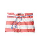Tommy Hilfiger Kids Rugby Stripe Shorts With Rope Belt (toddler) (sunkist Coral) Girl's Shorts