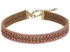 Lucky Brand Leather Choker Necklace (gold) Necklace