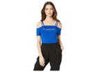 Bebe Strappy Off The Shoulder Top (surf The Web) Women's Clothing