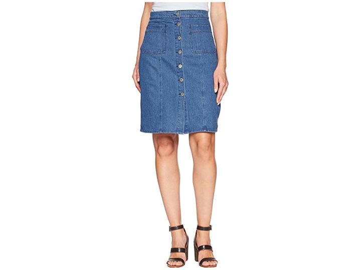 Bb Dakota On Cloud Nine Denim Skirt (dark Blue) Women's Skirt