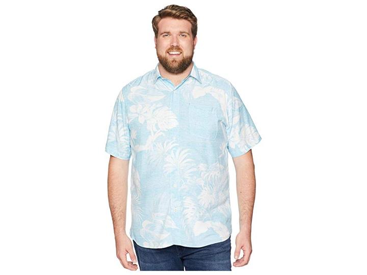 Tommy Bahama Big & Tall Big Tall Grande Fronds Shirt (blue Radiance) Men's Short Sleeve Button Up