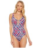 Tommy Bahama Persian Patchwork Ots One-piece (bright Fuchsia) Women's Swimsuits One Piece
