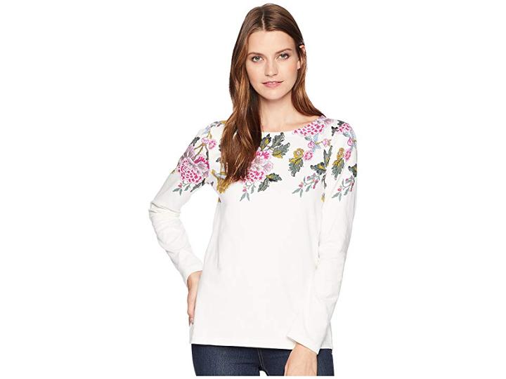 Joules Harbour Printed Jersey Top (cream Chinoise Border) Women's Clothing