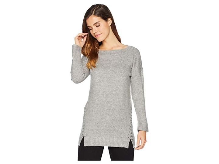 Bishop + Young Side Stitch Sweater (heather Grey) Women's Sweater