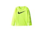 Nike Kids Swoosh Just Do It Dri-fit Thermal (little Kids) (dark Gray/volt) Boy's Clothing