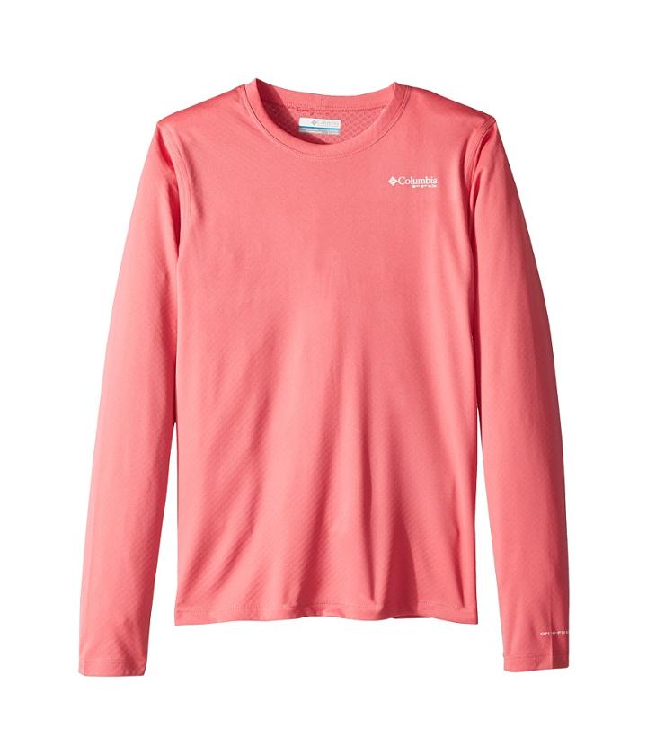 Columbia Kids Pfg Zero Rules Long Sleeve Shirt (little Kids/big Kids) (lollipop) Girl's Long Sleeve Pullover