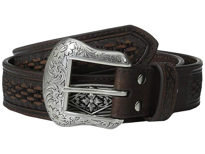 M&f Western Embossed Diamond Concho Belt (brown) Men's Belts