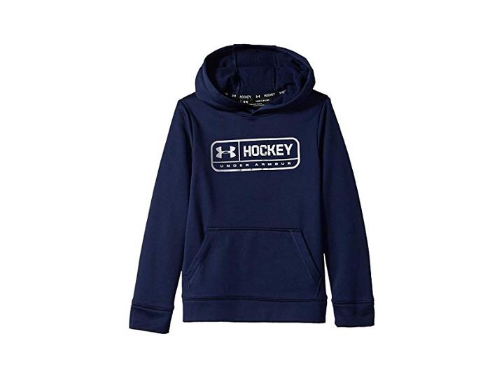 Under Armour Kids Ua Hockey Hoodie (big Kids) (midnight Navy/midnight Navy/iridescent Foil) Boy's Sweatshirt