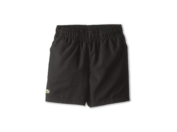 Lacoste Kids Taffeta Tennis Short (little Kids/big Kids) (black) Boy's Shorts