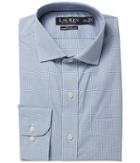 Lauren Ralph Lauren Slim Fit No-iron Cotton Dress Shirt (bondi Blue/navy Multi) Men's Long Sleeve Button Up