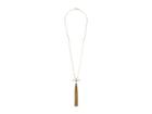 Kenneth Jay Lane Polished Gold Chain With Crystal Tassel Necklace (clear) Necklace