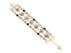 Guess Floral Motif Line Bracelet (gold/crystal/jet/ivory) Bracelet