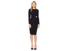 Maggy London Crystal Crepe Cocktail Sheath Dress With Side Broach (black) Women's Dress