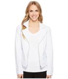 Tribal Stretch Bengaline Long Sleeve Jacket With Lace-up Detail (white) Women's Coat