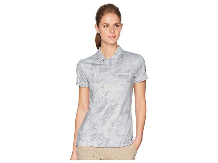 Nike Golf Dry Polo Short Sleeve Sub Print (wolf Grey/black) Women's Short Sleeve Pullover