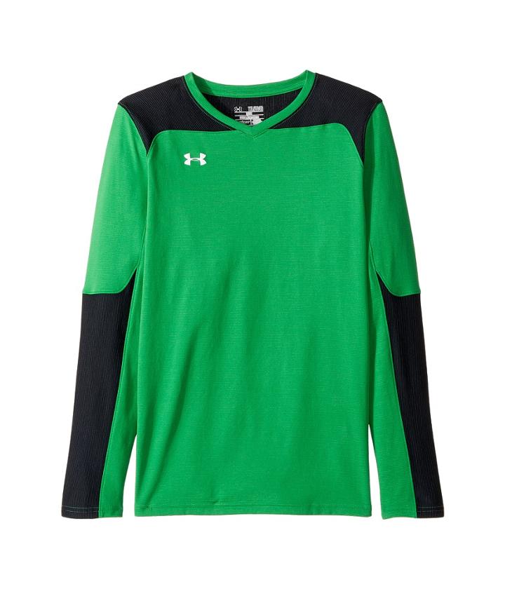 Under Armour Kids Threadborne Wall Goal Keeping Jersey (big Kids) (putting Green) Boy's Clothing