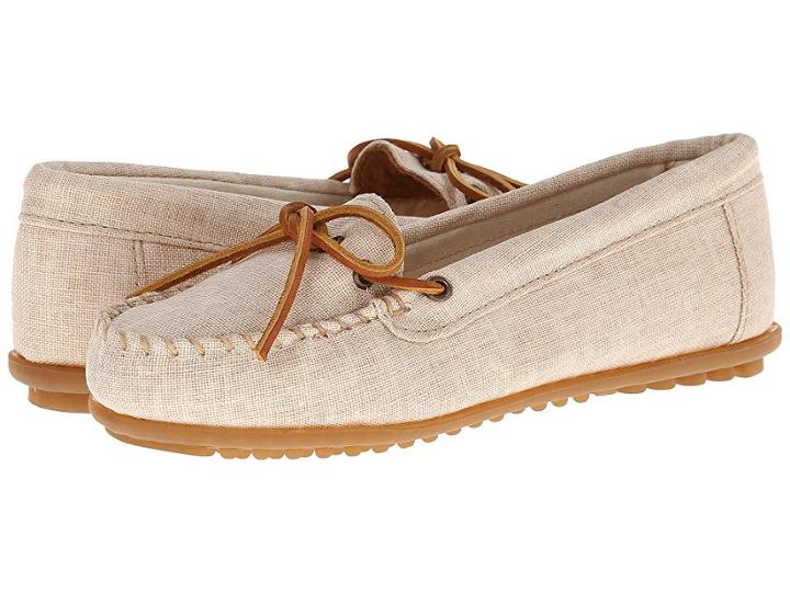 Minnetonka Canvas Moc (natural Canvas) Women's Moccasin Shoes
