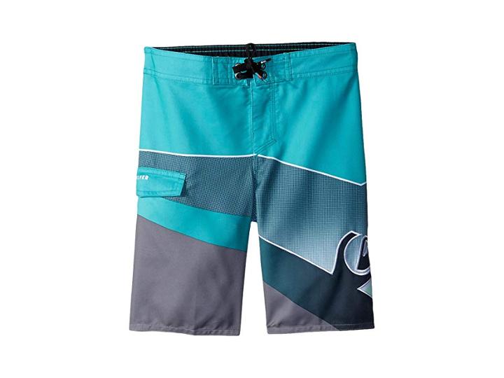 Quiksilver Kids Slash Fade Logo Boardshorts (toddler/little Kids) (tropic Green) Boy's Swimwear