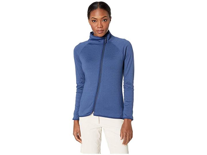 Vineyard Vines Asymmetrical Full Zip Fleece (deep Bay) Women's Clothing