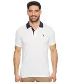 U.s. Polo Assn. Short Sleeve Slim Fit Solid Stretch Pique Polo Shirt (white) Men's Clothing