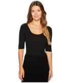 Cashmere In Love Carol Short Sleeve Pullover (black) Women's Short Sleeve Pullover