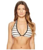 Kate Spade New York Stinson Beach #71 Front Tie Halter Bikini Top W/ Removable Soft Cups (cream) Women's Swimwear