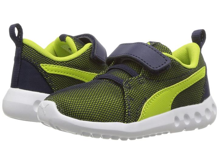 Puma Kids Carson 2 Breathe V (toddler) (peacoat/limepunch) Boys Shoes