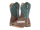 Roper Kids Friday Nights (toddler) (brown Faux Leather Vamp Green Shaft) Cowboy Boots