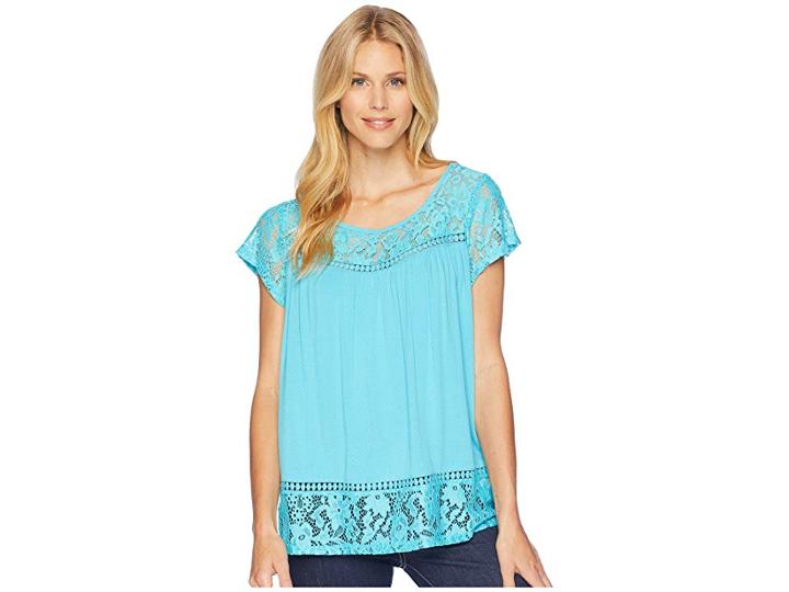 Ariat Adena Top (maui Blue) Women's Short Sleeve Pullover