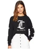Juicy Couture Knit Jcla Logo Graphic Tee (pitch Black) Women's T Shirt