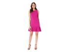 Betsey Johnson Scuba Crepe Dress With Ruffled Hem (magenta) Women's Dress