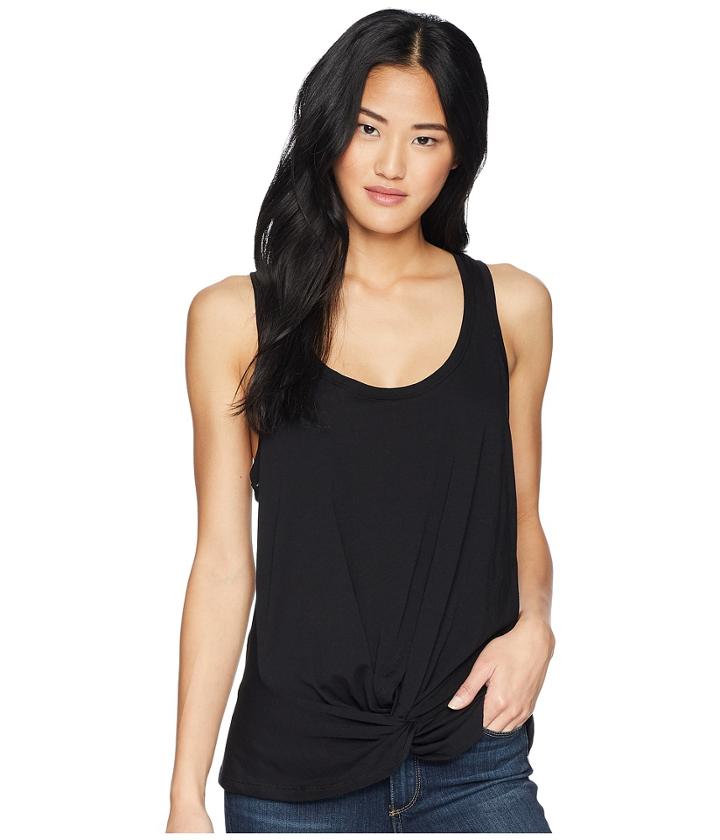 7 For All Mankind Twist Front Racer Tank Top (black) Women's Sleeveless
