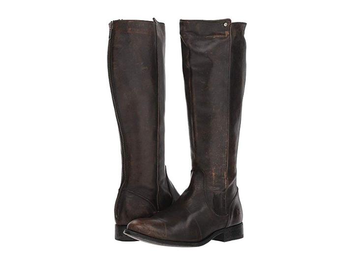 Frye Melissa Stud Back Zip (black Full Grain Brush-off) Women's Zip Boots