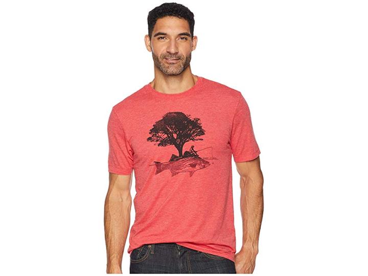 Life Is Good Fish Tree Cool T-shirt (americana Red) Men's T Shirt