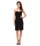 Aidan Mattox Strapless Crepe Cocktail Dress With Fringe Hem Detail (black) Women's Dress