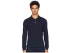 Emporio Armani Long Sleeve Polo (blue) Men's Clothing