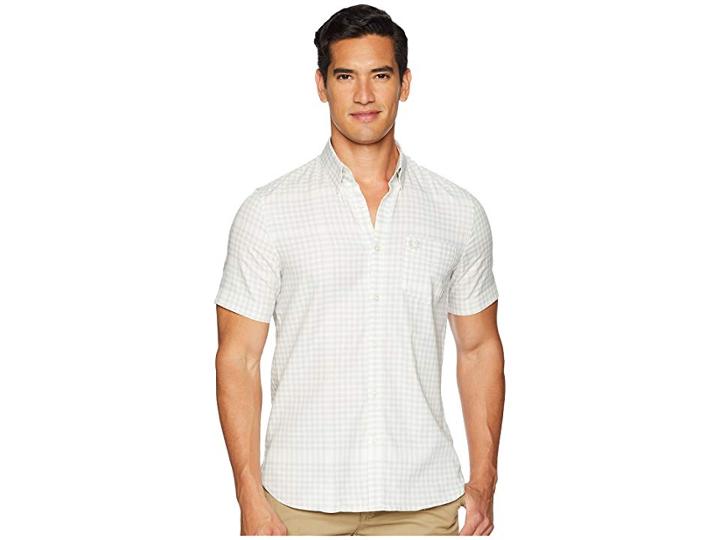 Fred Perry Distorted Gingham Shirt (ercu) Men's Clothing